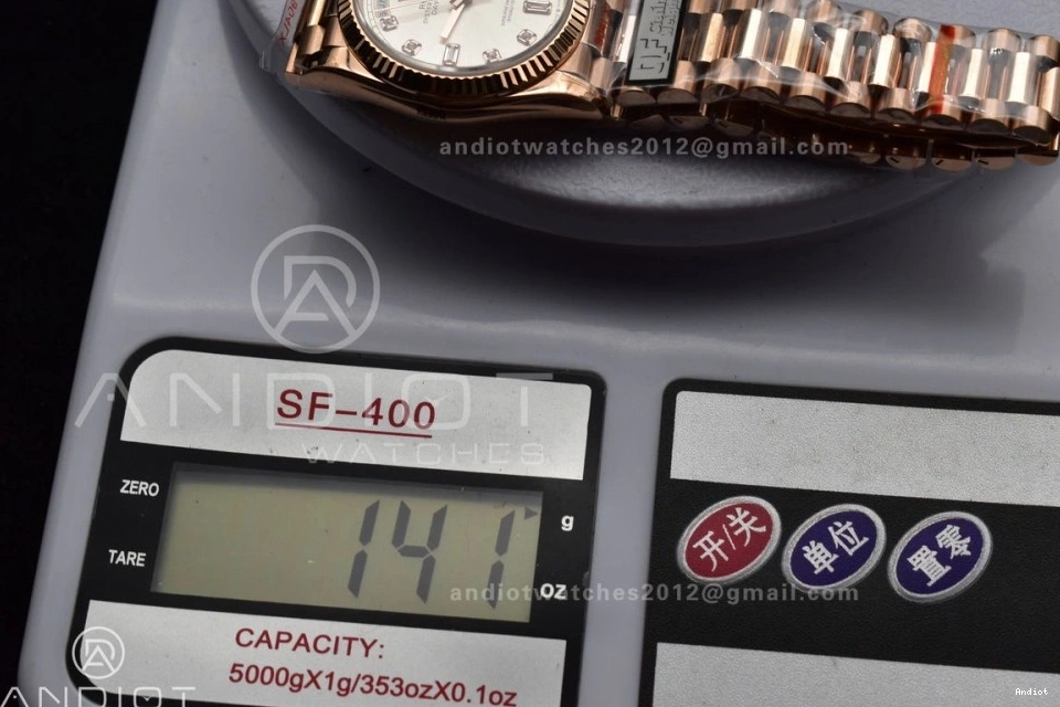 36 vr3255 DayDate on (Gain Diamond V5 Steel President Weight) Silver Square Edition QF Best Dial 904L with RG Bracelet 1112